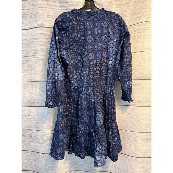 NWT Lauren Ralph Lauren Navy Blue Eyelet Dress Size 8 - Picture 3 of 3